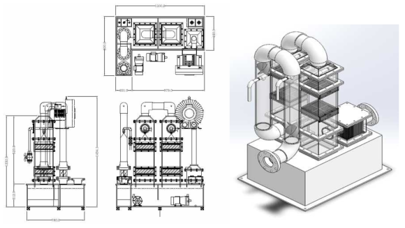 1CMM급 후처리 시스템 concept 도면 및 모델링