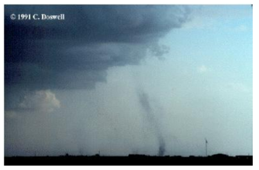 An example of a non-supercell tornado event (sometimes called a 