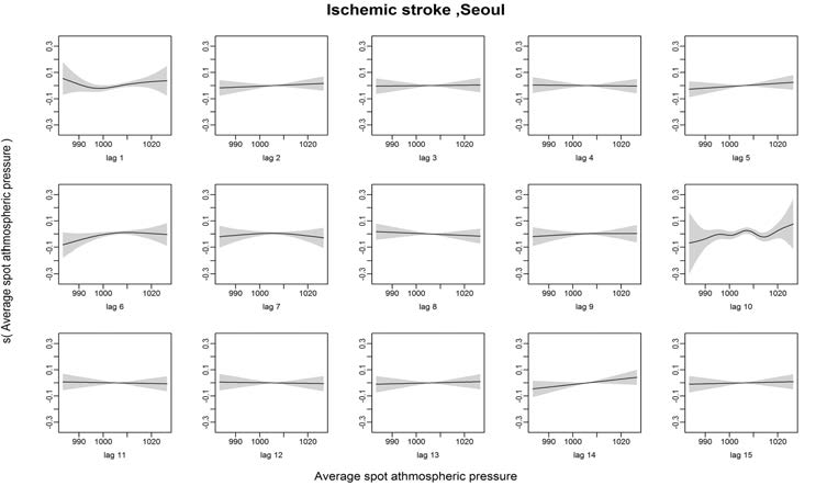 Ischemic stroke발병과 기압의 Lag1~15