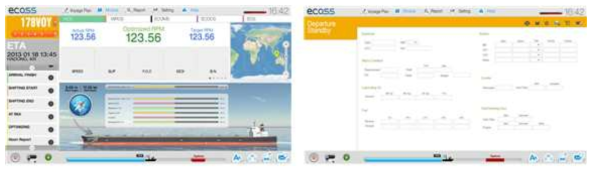 제안기업의 국내유일의 선박 경제 항해시스템 화면