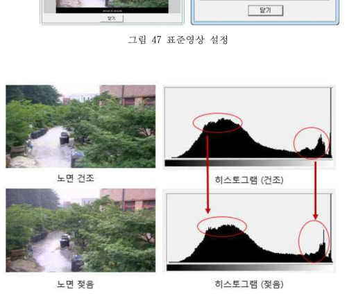 히스토그램을 통한 표준 영상 비교