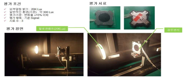 외란광 평가 환경 사진