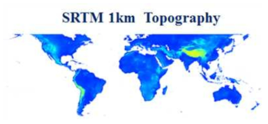 SRTM 1km Topography.