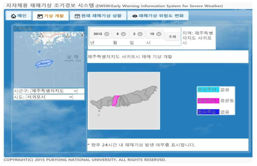 EWSW webpage prototype: heat wave warning within 24 hours forecasted from 02 Aug 2012