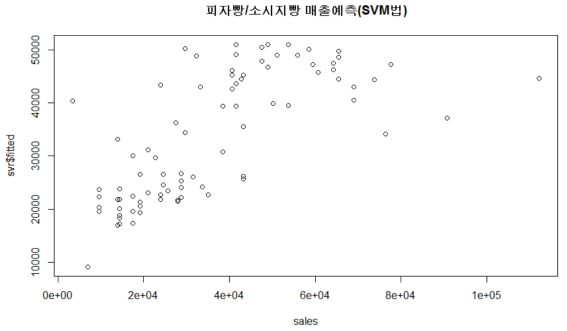 비오는날 피자빵/소시지빵 매출예측(SVM법)