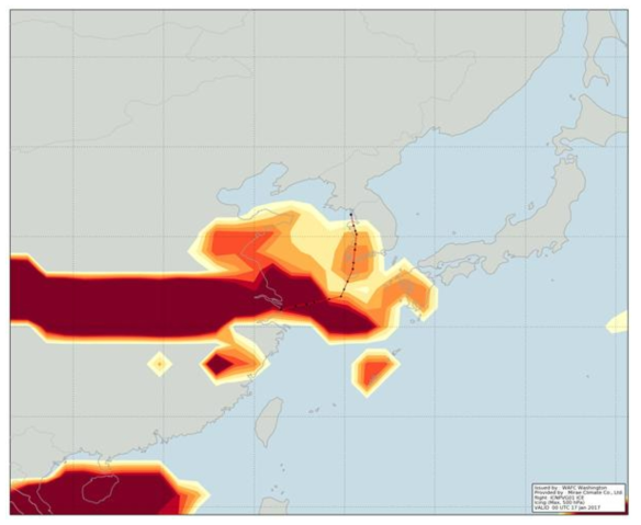 인천-푸동 구간의 Icing 차트
