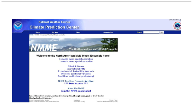 NOAA CPC NMME web page