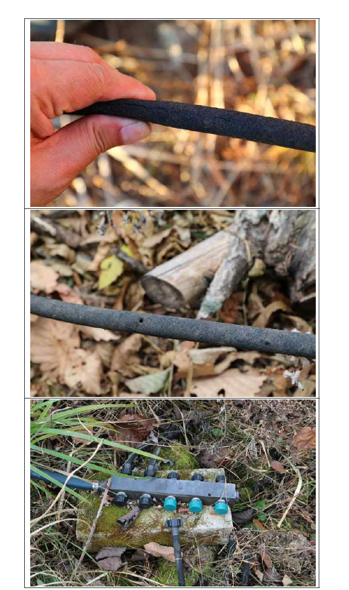 Problems of background noise reduction system at YG Station (up) cleavage (middle) broken hose (bottom) partial installation of hoses