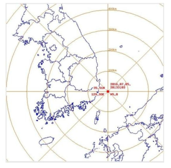 2016/7/5 M5.0 earthquake offshore Ulsan. (From the Korea Meteorological Administration.