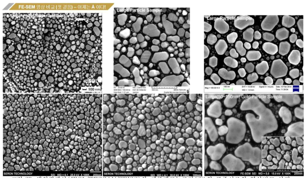 해외경쟁사(JEOL/TESCAN/ZEISS)와 새론테크놀로지(下)의 표준시료의 영상비교 사진