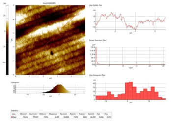 AFM으로 측정된 3D 필름의 표면거칠기 (6.1nm).