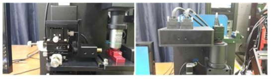 NTA에 최적화된 Laser 광원 위치 조절 장치 (좌) Switching 기능이 가능한 기구 제작 (우)