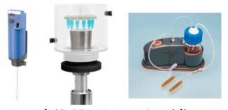 Micro homogenizer (좌), Micro sonicator (중) Micro fluidic solenoid pump (우)