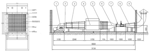 고온 공기냉각용 Test Rig 장치 도면