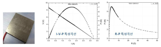 국외(TEC-TEG사) 열전소자 및 발전성능곡선