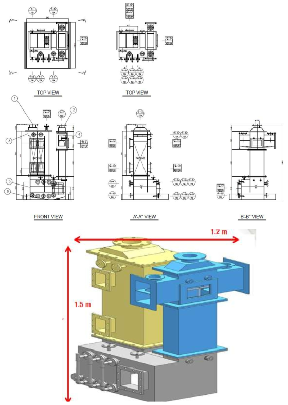 환원 흡수 스크러버 2D, 3D 설계도면