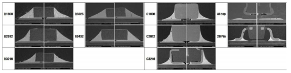 SAC305 무연솔더 접합부의 단면 SEM 사진