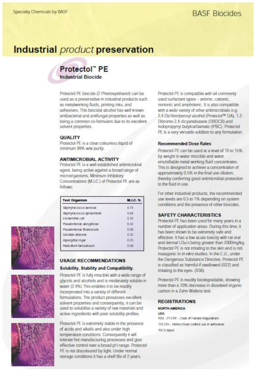 BASF Phenoxyethanol 제품 소개자료