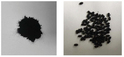 K/Co-CeO2 powder 촉매와 Pellet 촉매