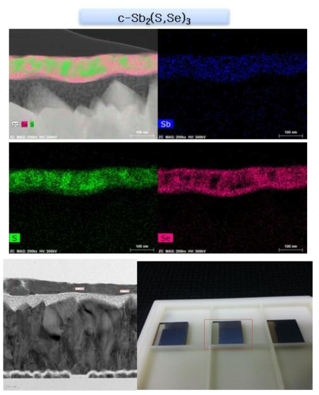 결정화된 Sb2S3 박막을 이용한 Sb2SSe3 TEM 분석 및 사진