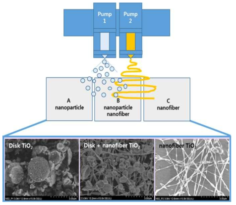 Dual pump를 이용한 TiO2 제작 과정 및 SEM 이미지