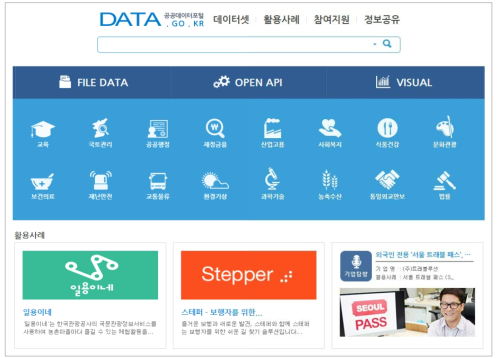 우리나라의 정부 공개 데이터 포털