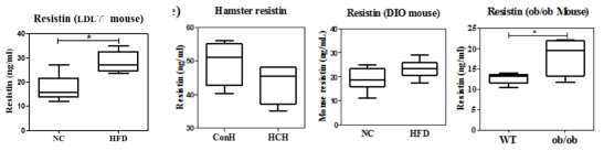 어혈병태 동물모델에서의 Resistin 분석