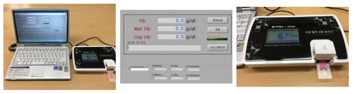 제작된 다종 헤모글로빈 측정기 사진들