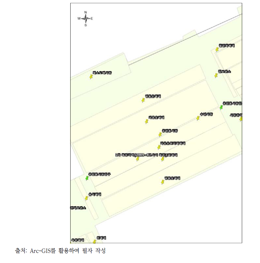 수남시장 2차 부지 매대 구조