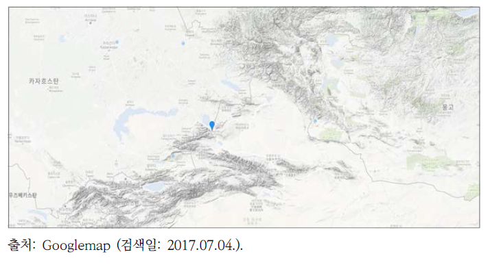 중국과 소련 간 국경 분쟁 발생지(현재 카자흐스탄 지역): 잘라나쉬콜 호수