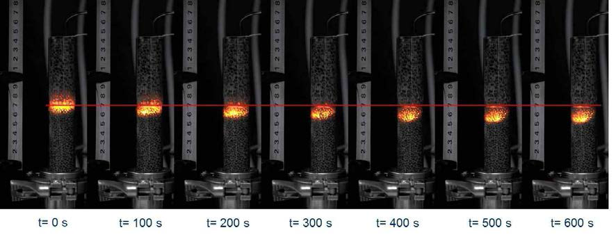 Direct photos at the lower transition mode (φ=0.8, CH4=0.4 slm, FCI=0.1)