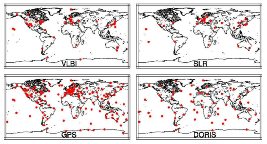 Geodesy system들의 current networks