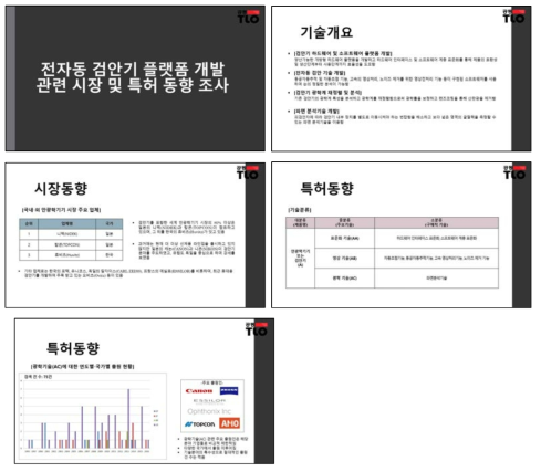 시장 동향과 특허 동향 조사를 진행하였으며, 특히 휴비츠 147건, 포텍 14건, 유니코스 11건에 대해서는 상세 분석을 진행하였음