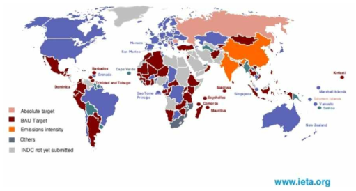 세계 각국의 INDC 국가 감축목표 수립 현황