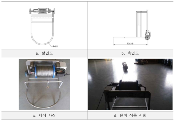 전동 윈치 제작 도면 및 사진