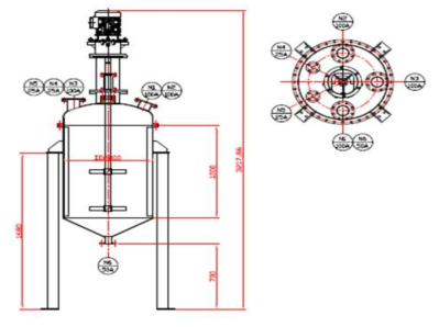 Schematic diagram of apparatus for Fe reduction