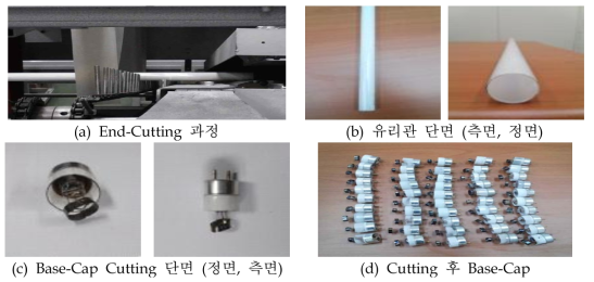 End-Cutting 과정 중 분리, 분리 후 Base-cap