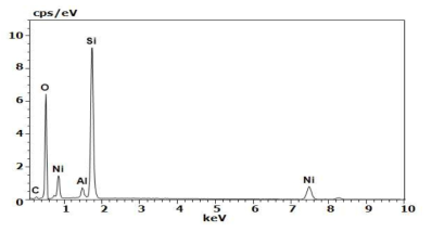 EDS data of Ni/HZSM-5.