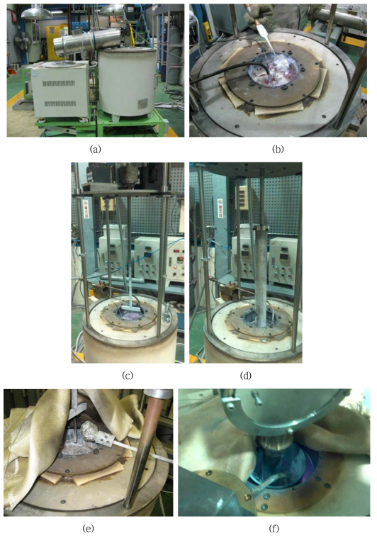 마그네슘합금 재생실험용 2포트 연속정제시스템을 활용한 실험모습