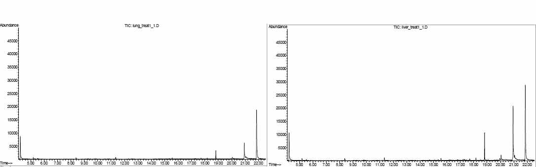 GC/MS MSPD 추출 샘플(lung, liver)