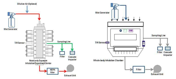 CMIT/MIT의 흡입독성평가를 위한 발생 및 노출 모식도