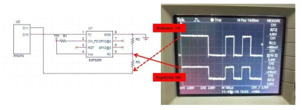 Arduino Tx to Esp8266 Rx pin 전압파형