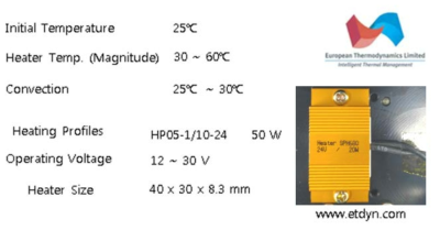 카트리지 장착부 히터의 specification