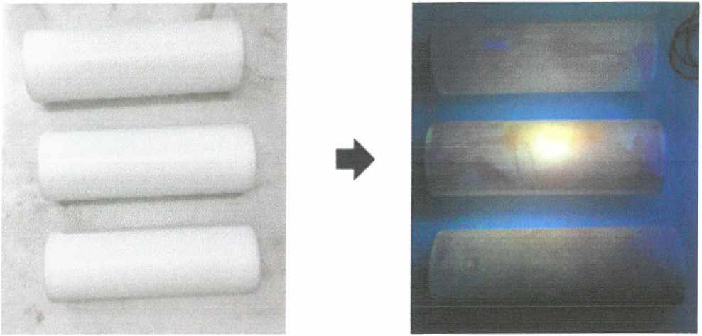 Fluorescent defect inspection of processed ceramic roller