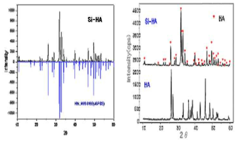 X-ray diffraction pattern of Si substituted Hydroxyapatite(Si-HA).