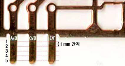 CMPS LEAD FRAME 도금 두께 분석 지점