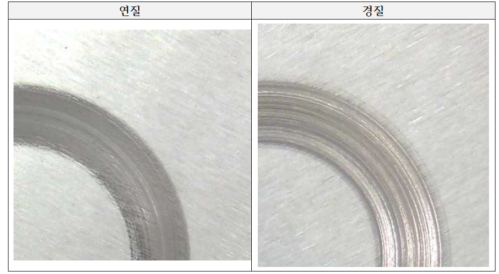 마찰 및 마모시험 후 디스크 시편 확대[50N]