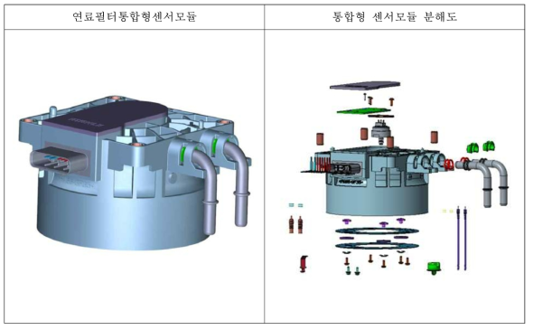 통합형 연료필터 센서모듈 제품 도해