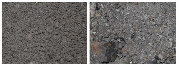 삼천포화력발전소 매립석탄재 원광(左)과 80℃에서 건조한 후의 건조된 원광