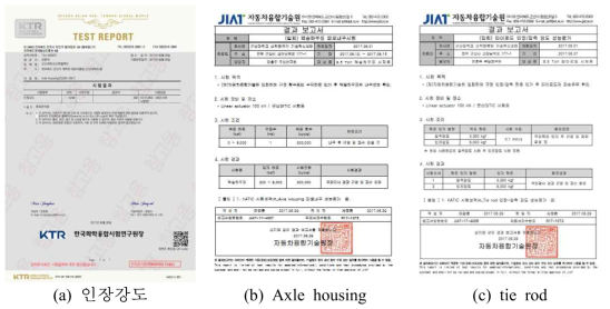 개발제품 시험성적서